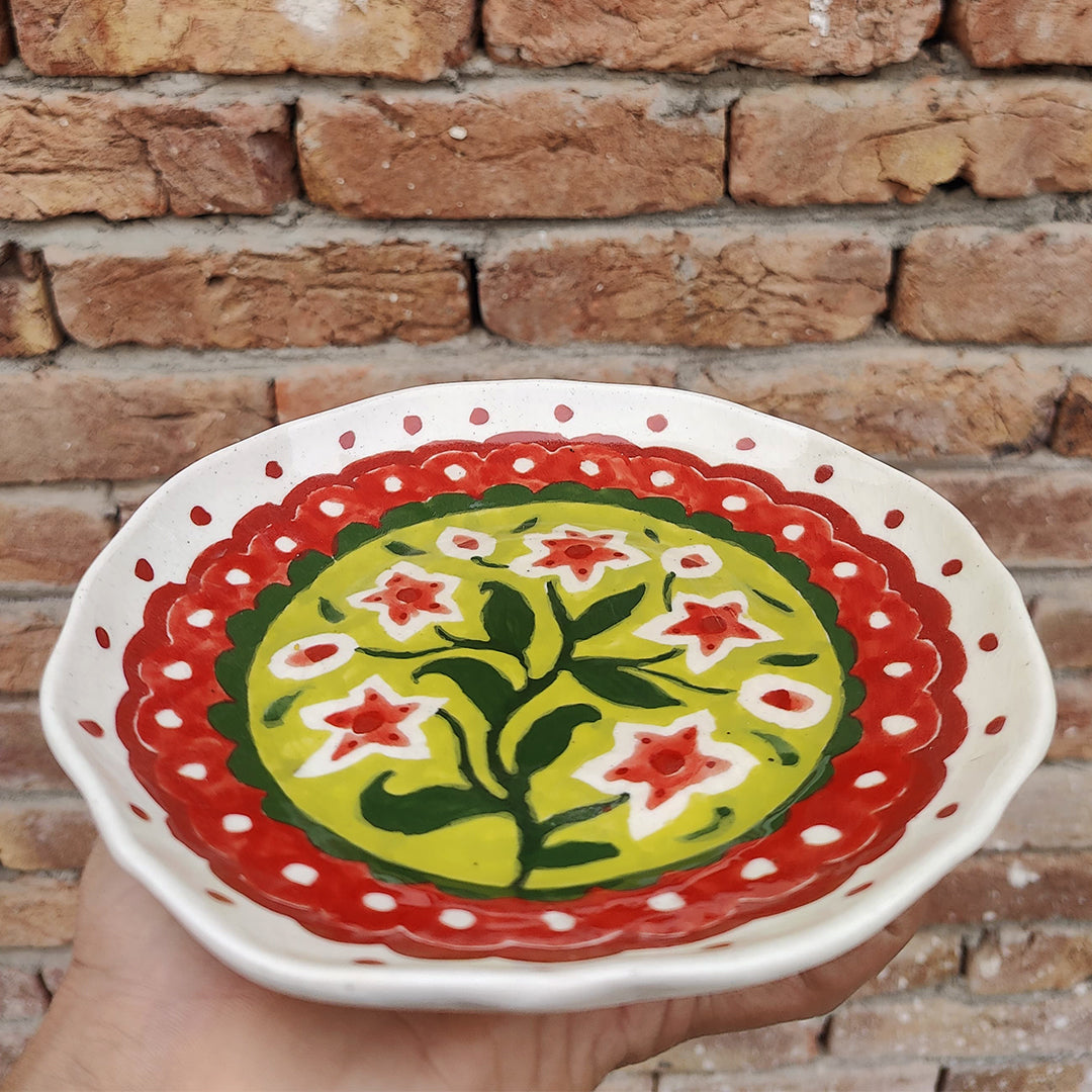 Strawberry Matcha Flowers Plates Set