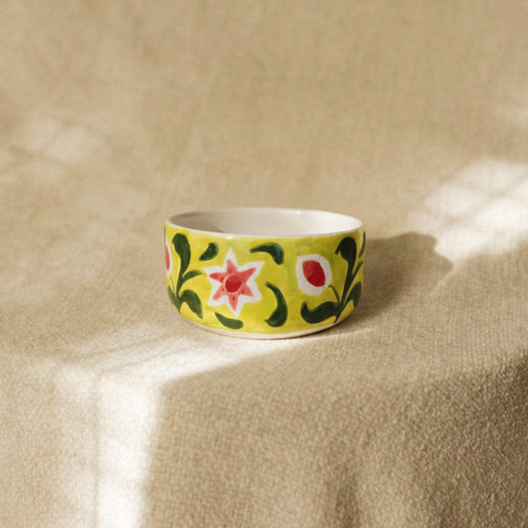 Strawberry Matcha Flowers Soup Bowl Set