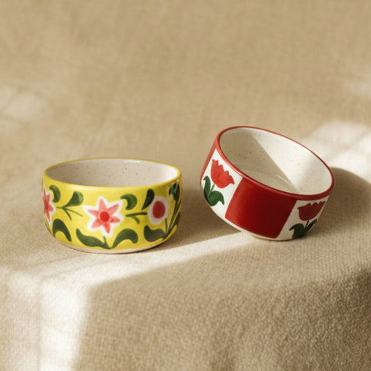 Strawberry Matcha Flowers Small Bowl