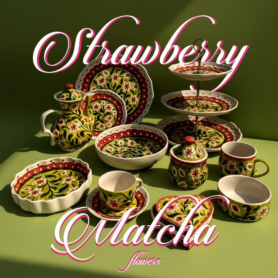 Strawberry Matcha Flowers