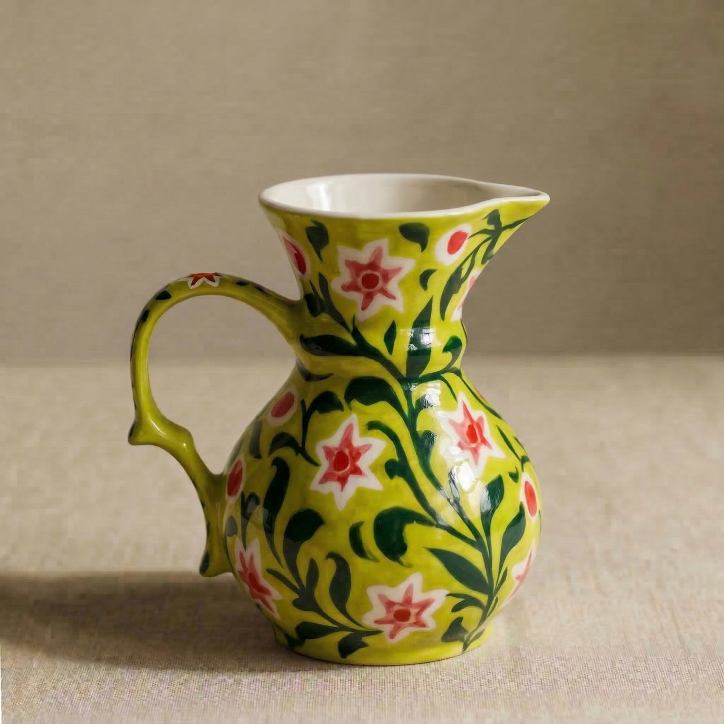 Strawberry Matcha Flowers Milkpot