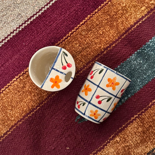 Cherries and Flowers Tumbler