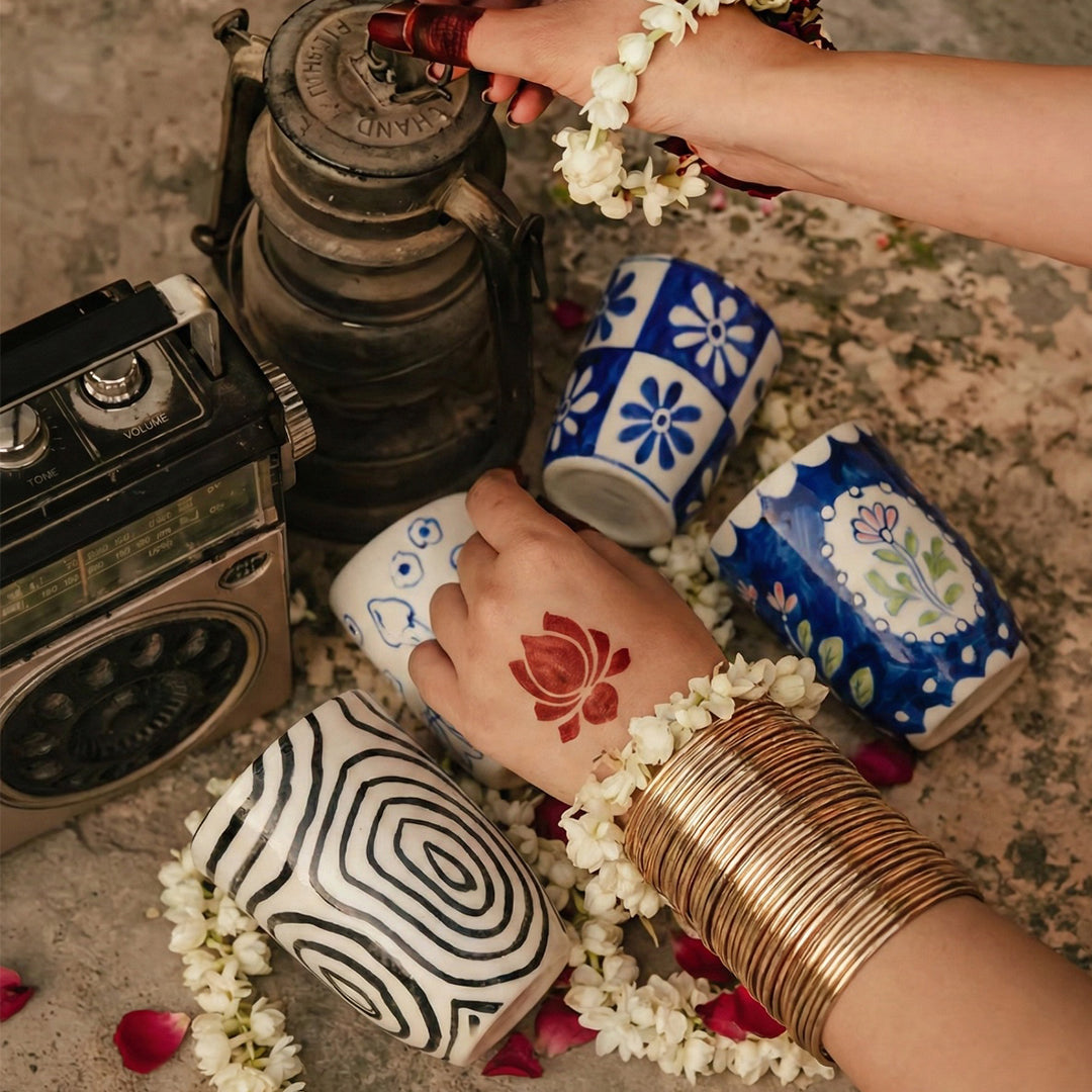 Flower Motif Tumbler