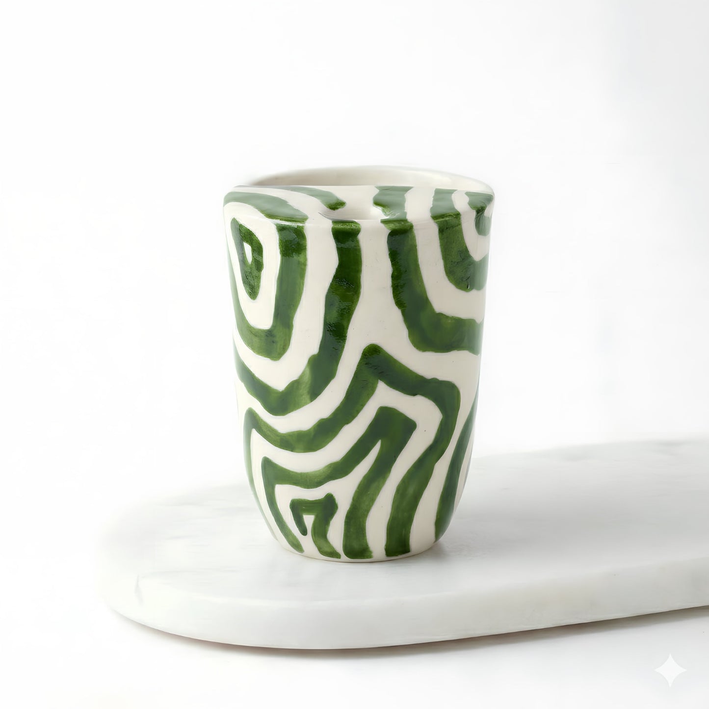 Olive Green Sqiggles Tumbler