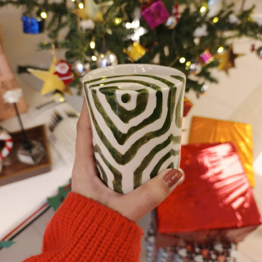 Olive Green Sqiggles Tumbler