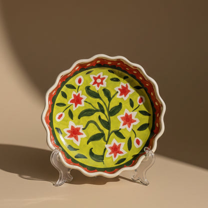 Strawberry Matcha Flowers Deep Plate