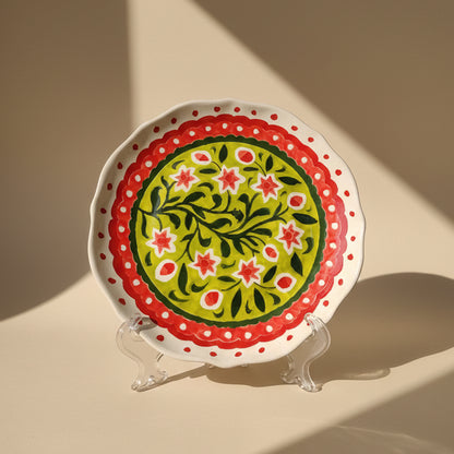 Strawberry Matcha Flowers Dinner Plate