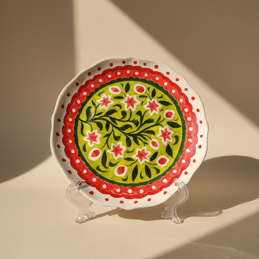 Strawberry Matcha Flowers Dinner Plate