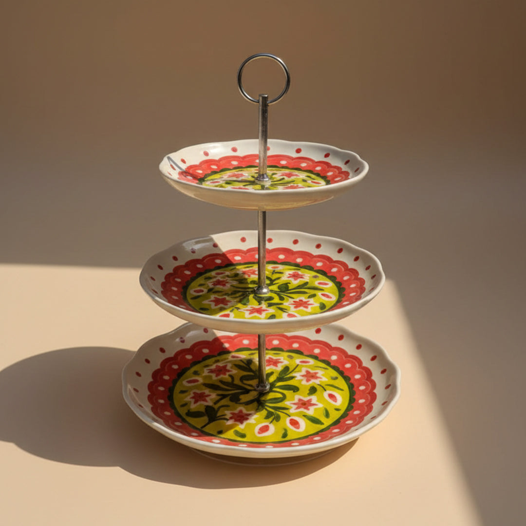 Strawberry Matcha Flowers Pastry Stand