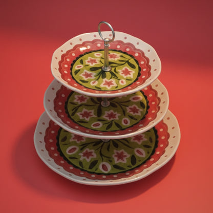 Strawberry Matcha Flowers Pastry Stand